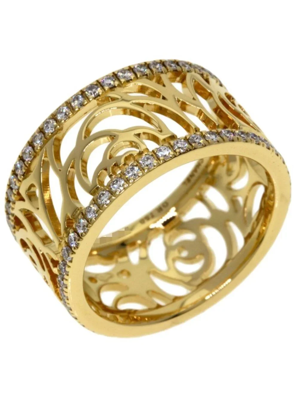 Chanel Camellia Diamond 46 Ring 18K Yellow Gold